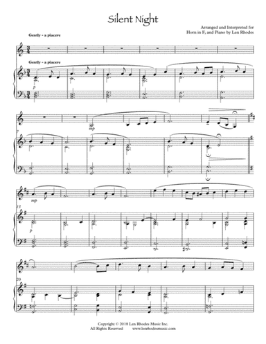 Silent Night - a Contemporary setting for French Horn and Piano (arr. Len Rhodes)
