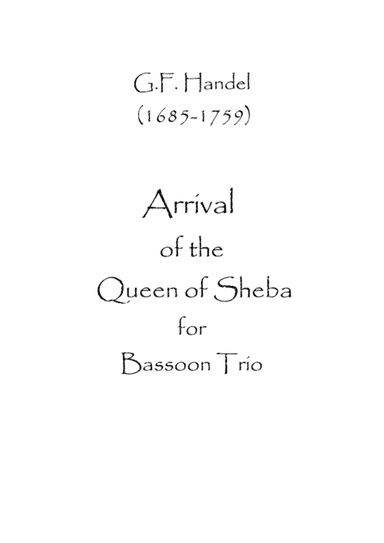Arrival of the Queen of Sheba (arr. Spence Bundy)