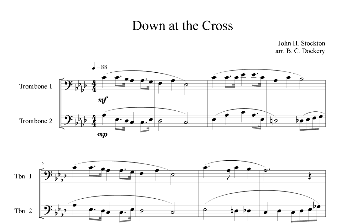Down at the Cross (Trombone Duet) (arr. B. C. Dockery)