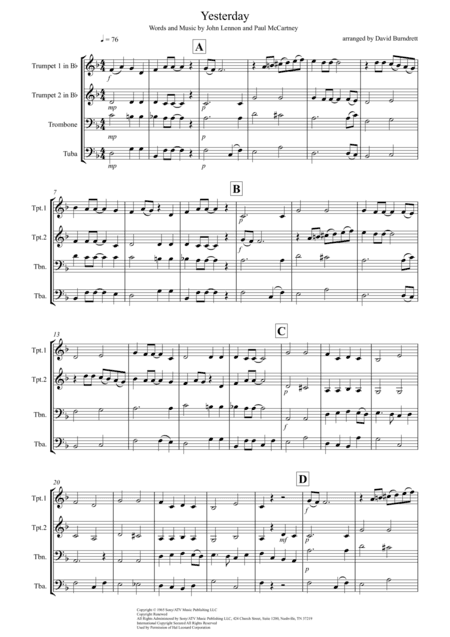 Yesterday (arr. David Burndrett)