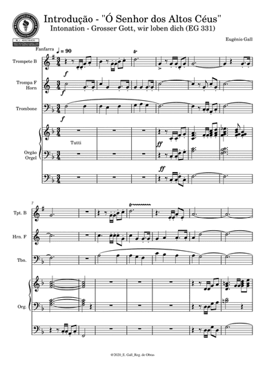 Holy God, We Praise Thy Name / Großer Gott, wir loben dich" for brass ensemble and organ (arr. Eugenio Gall)