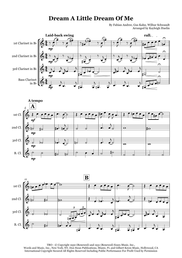 Dream A Little Dream Of Me (arr. Kayleigh Huelin)