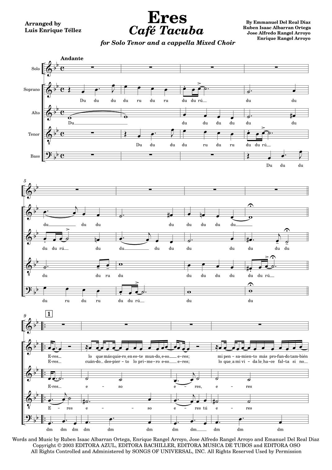 Eres (arr. Luis Enrique Téllez)