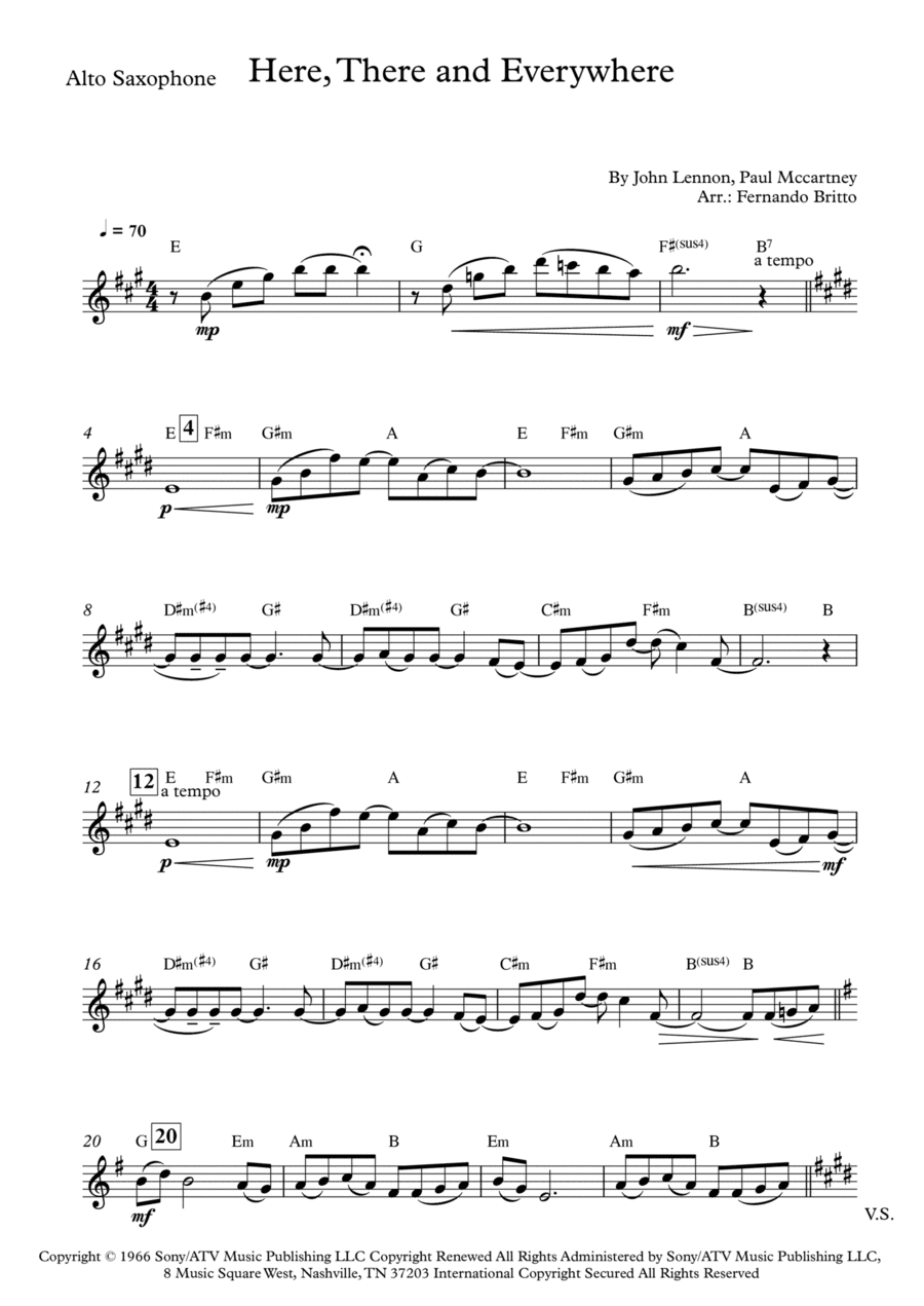 Here, There And Everywhere (arr. Fernando Britto)