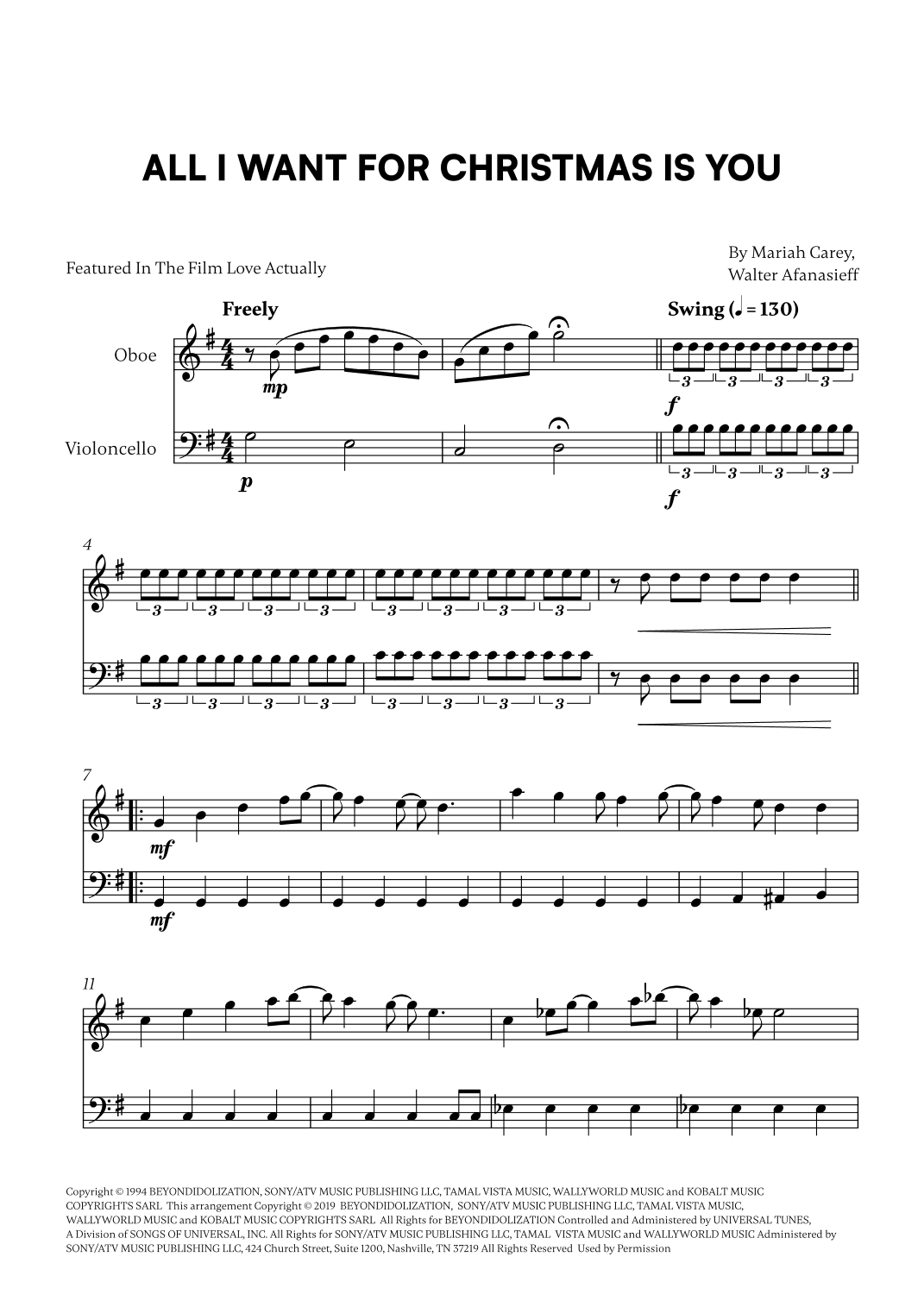 All I Want For Christmas Is You (arr. Cadenza Editions)