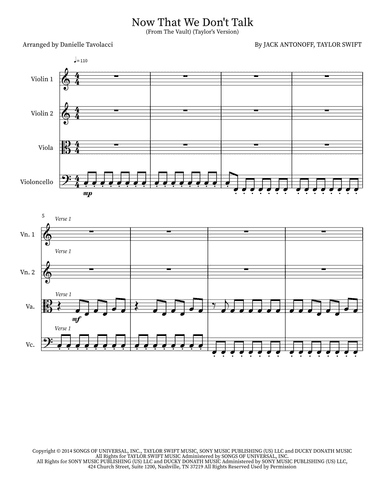 Now That We Don't Talk (arr. Danielle Tavolacci)