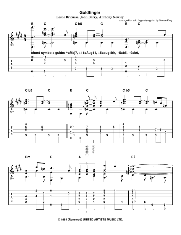 Goldfinger (arr. Steven King)
