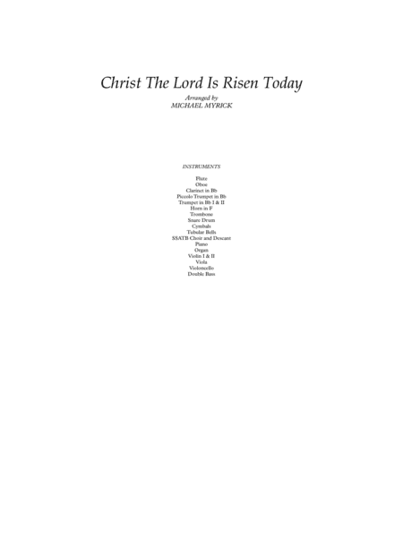 Christ the Lord is Risen Today (Full Score and Parts) (arr. MICHAEL MYRICK)