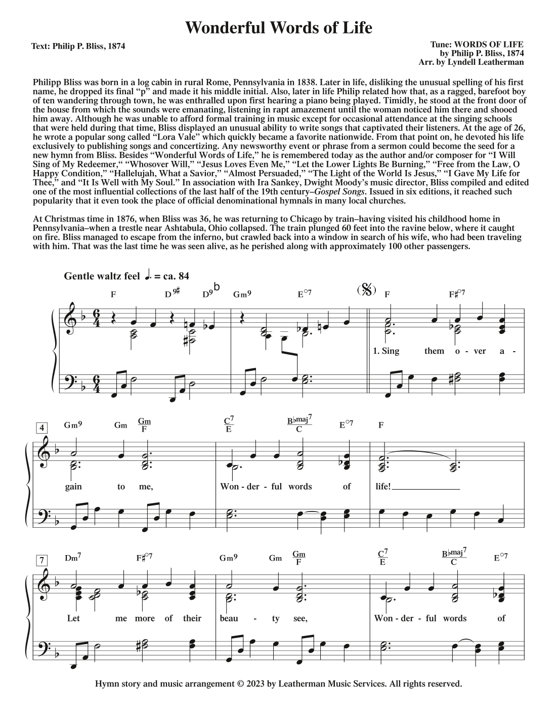 Wonderful Words of Life (arr. Lyndell Leatherman)
