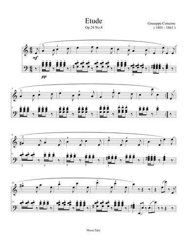 Concone Etude in A minor Op.24 No.8 (arr. Ben Choupak)