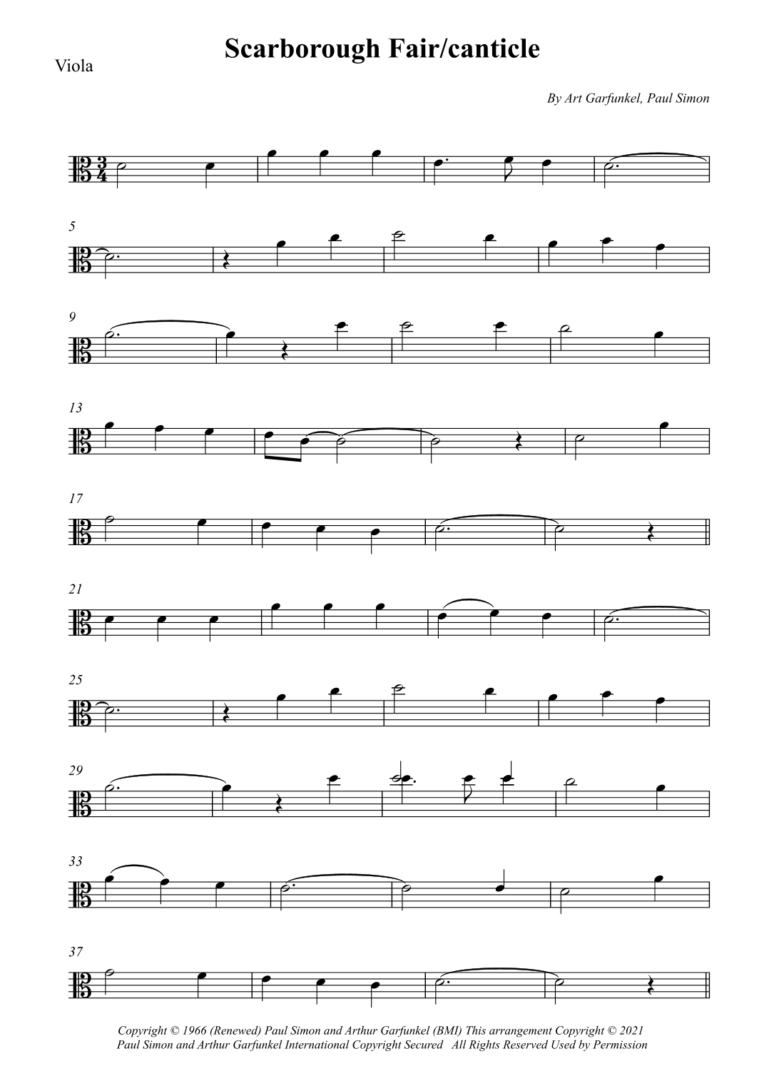 Scarborough Fair/canticle (arr. Wesley S. SIlva)