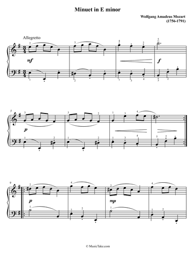 Mozart Minuet in E minor (arr. Ben Choupak)