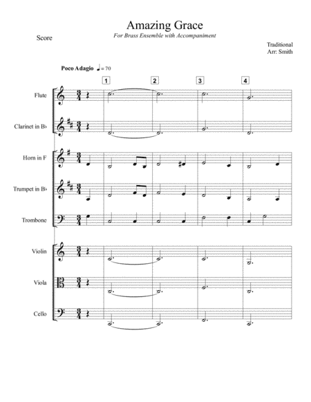 Amazing Grace for Brass w String Accompaniment (arr. Paul Smith)