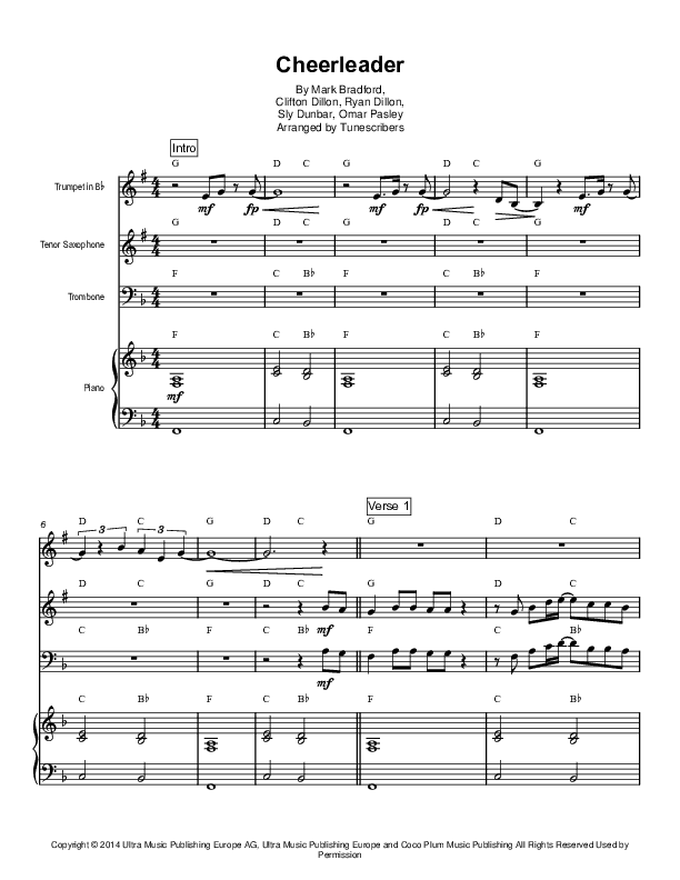 Cheerleader (arr. Tunescribers)