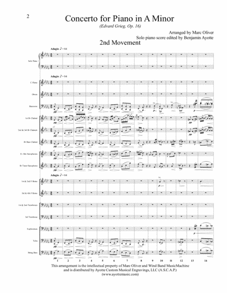 Grieg - Piano Concerto in A minor (Second Movement) transcribed for concert band (arr. Marc Oliver)