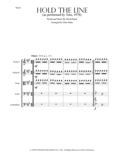 Hold The Line (arr. Ellen Harle)