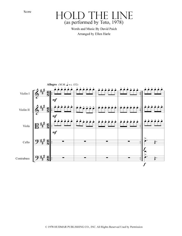 Hold The Line (arr. Ellen Harle)