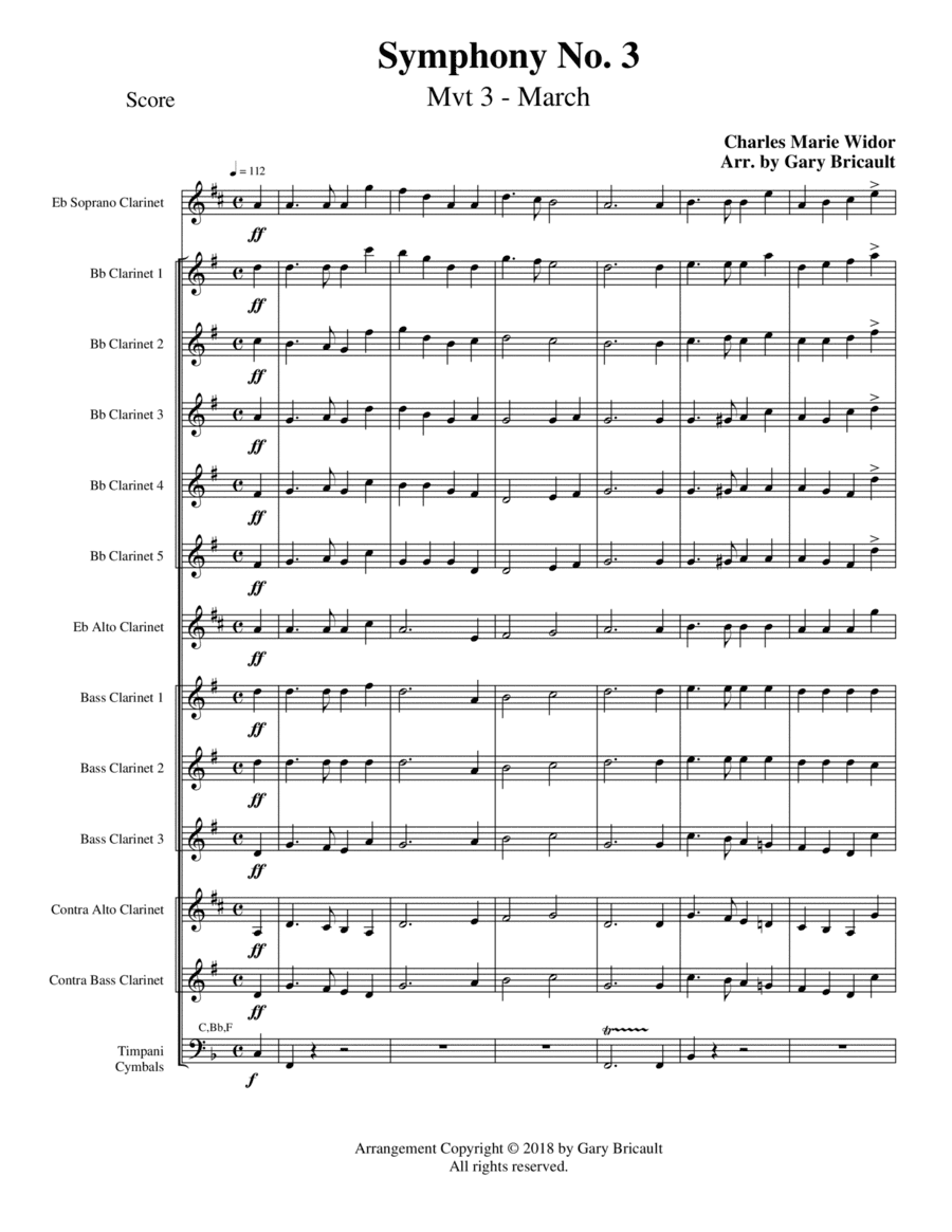 Mvt 3 - March from Organ Symphony No. 3 (arr. Gary Bricault)