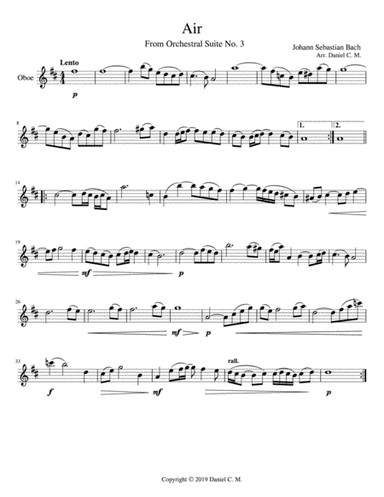 Air for oboe and piano (simplified) (arr. Daniel C. M.)
