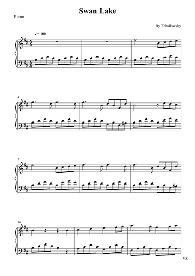 Swan Lake Theme - Tchaikovsky (arr. Wesley S. SIlva)