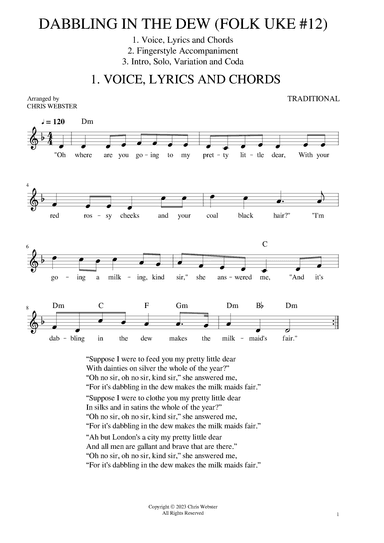 Dabbling in the Dew: Folk Uke #12 (arr. Chris Webster)