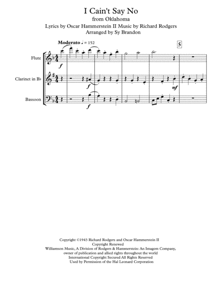 I Cain't Say No (arr. Sy Brandon)