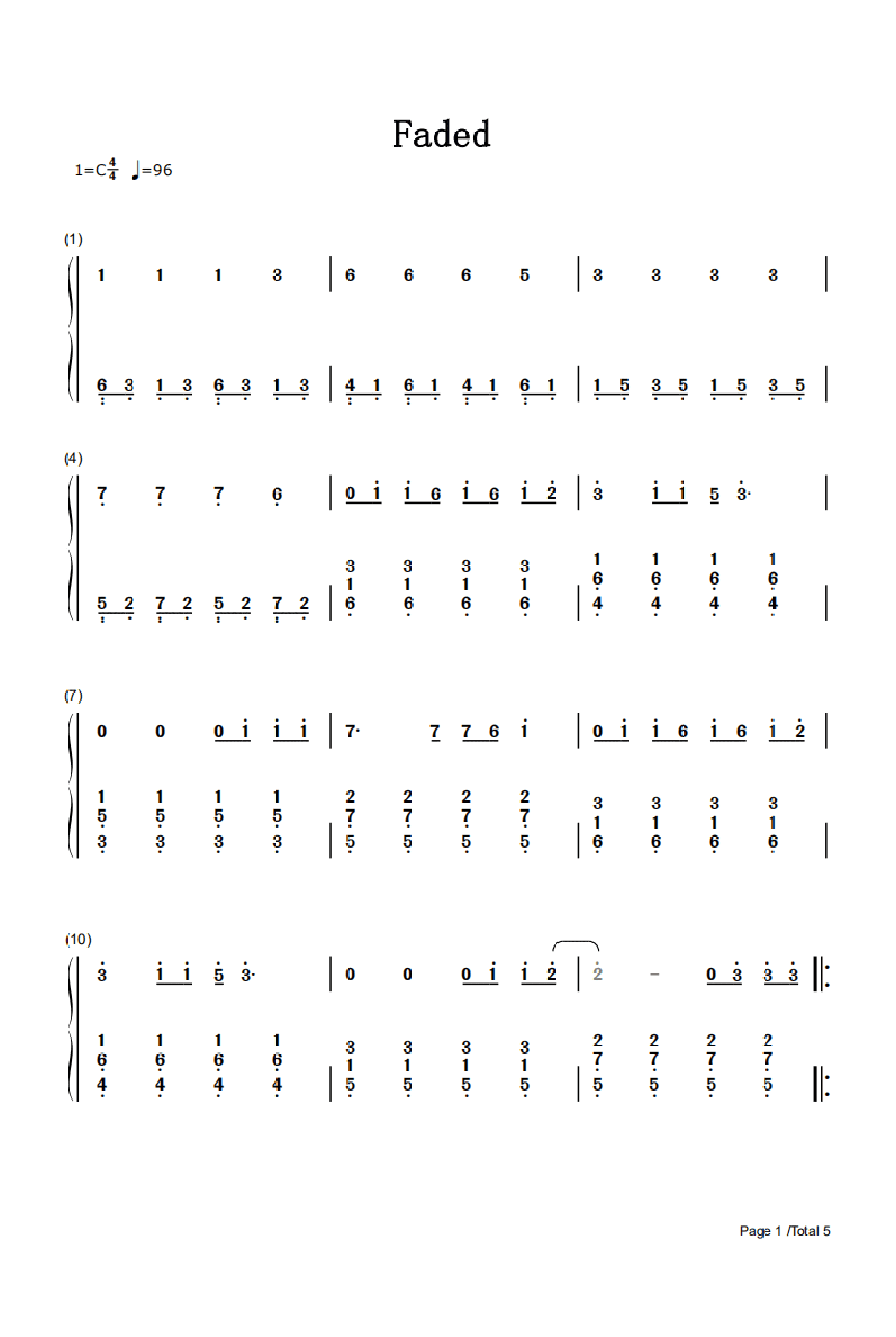 Faded (arr. Alan Walker)