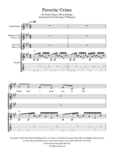 Favorite Crime (arr. Henrique F Mangoni)