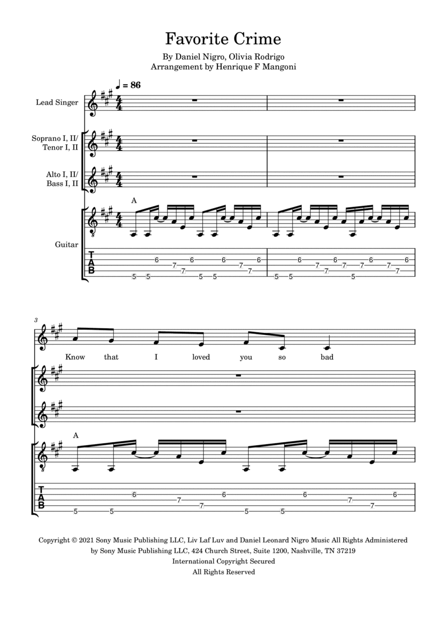 Favorite Crime (arr. Henrique F Mangoni)