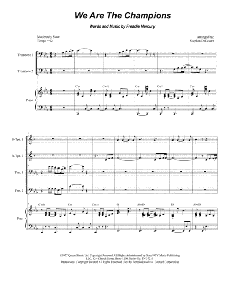We Are The Champions (arr. Stephen DeCesare)