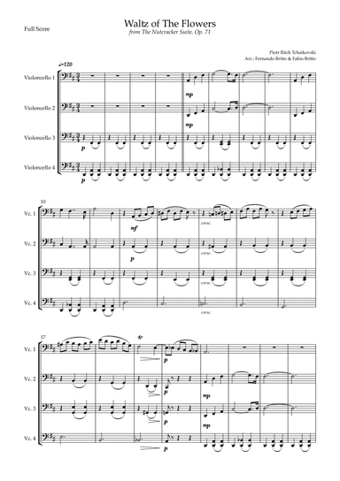 Waltz of The Flowers - from Nutcracker (P. I. Tchaikovsky) for Cello Quartet (arr. Fernando Britto, Fabio Britto)