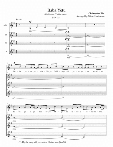 Baba Yetu (arr. Mário Nascimento)
