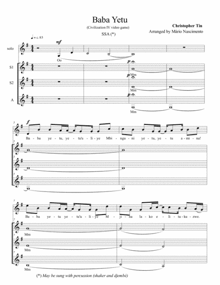 Baba Yetu (arr. Mário Nascimento)