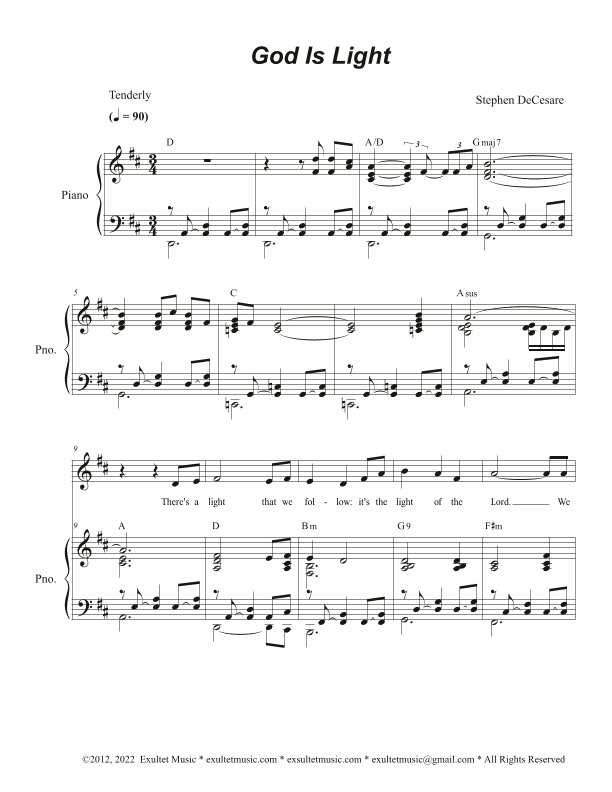 God Is Light (Unison choir - High Key)