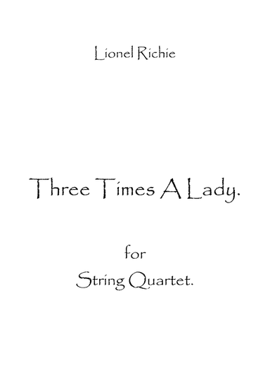 Three Times A Lady (arr. Spence Bundy)