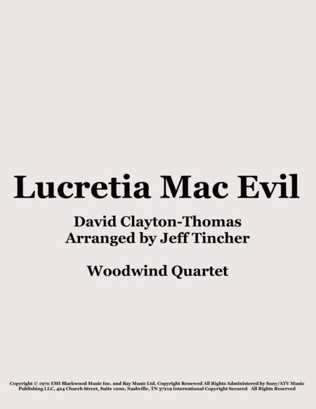 Lucretia Mac Evil (arr. Jeff Tincher)