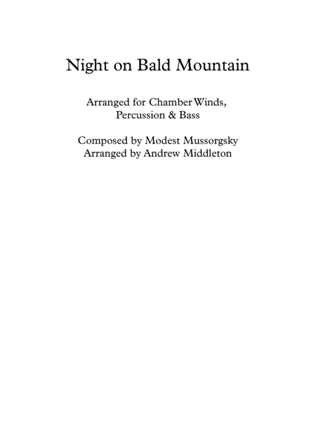 Night on Bald Mountain arranged for Chamber Winds, Percussion & Bass (arr. Andrew Middleton)