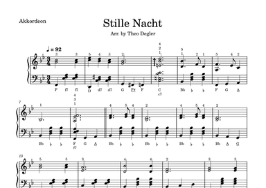 Stille Nacht in Bb Dur / Akkordeon (arr. Theo Degler)