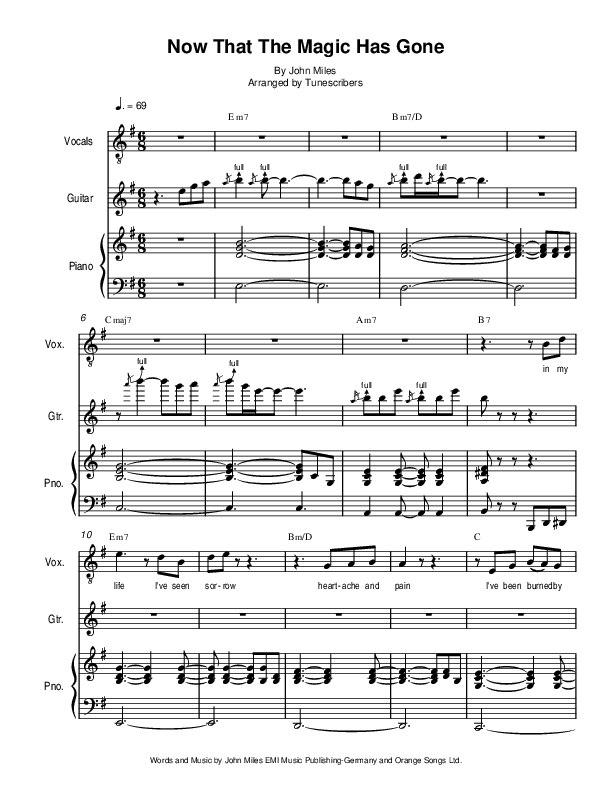 Now That The Magic Has Gone (arr. Tunescribers)