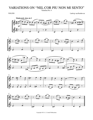 Variations on "Nel cor piu non mi sento," Variation No. 4 (arr. Mark Phillips)