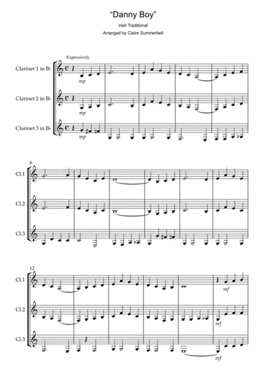 Danny Boy - Easy Clarinet Trio (arr. Claire Summerbell)