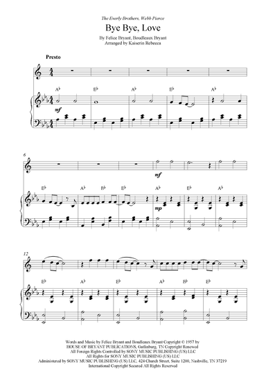 Bye Bye Love (arr. Kaiserin Rebecca)