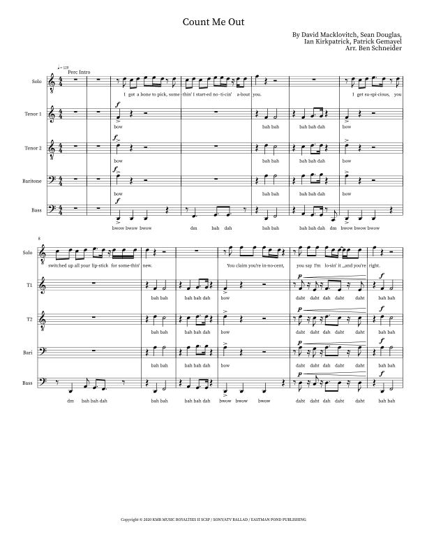 Count Me Out (arr. Ben Schneider)