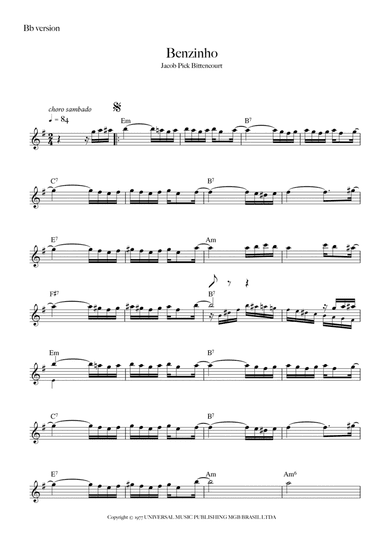 Benzinho (arr. Fabio Carrilho)