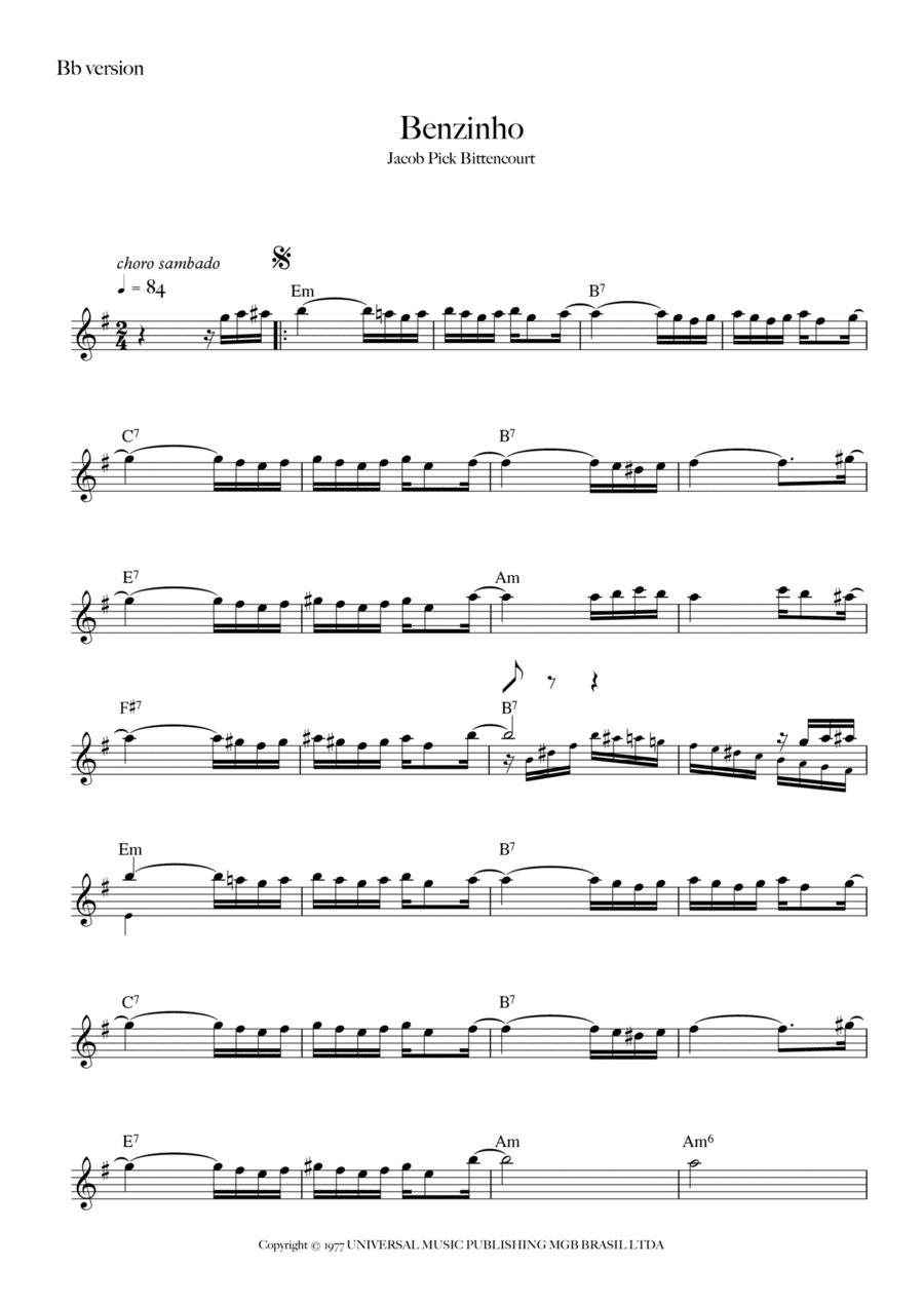 Benzinho (arr. Fabio Carrilho)