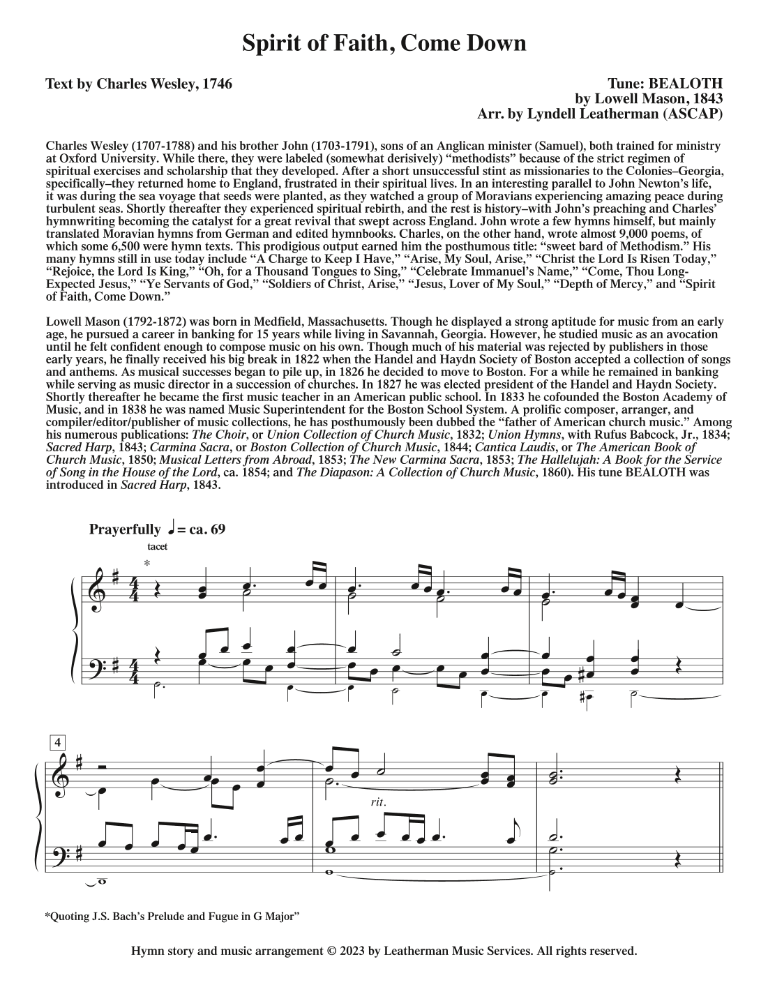 Spirit of Faith, Come Down (arr. Lyndell Leatherman)