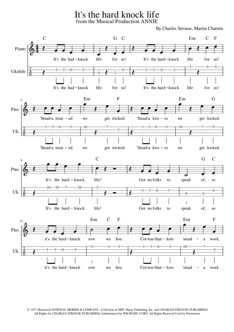 It's The Hard-knock Life (arr. Manuela Cabral)