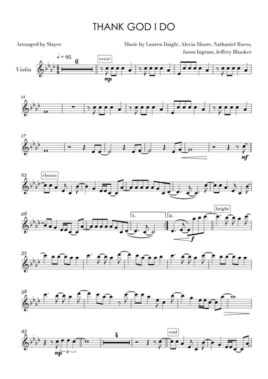 Thank God I Do (arr. Slayer)