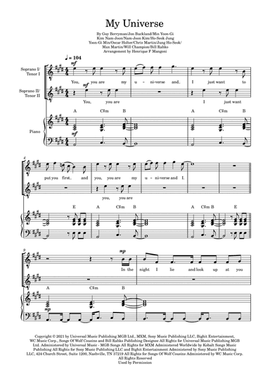 My Universe (arr. Henrique F Mangoni)