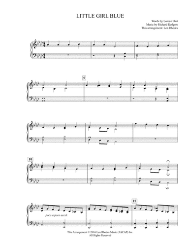 Little Girl Blue from JUMBO (arr. Len Rhodes)